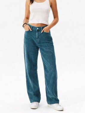 BDG / Urban Outfitters • High Rise Baggy Corduroy Pants Teal